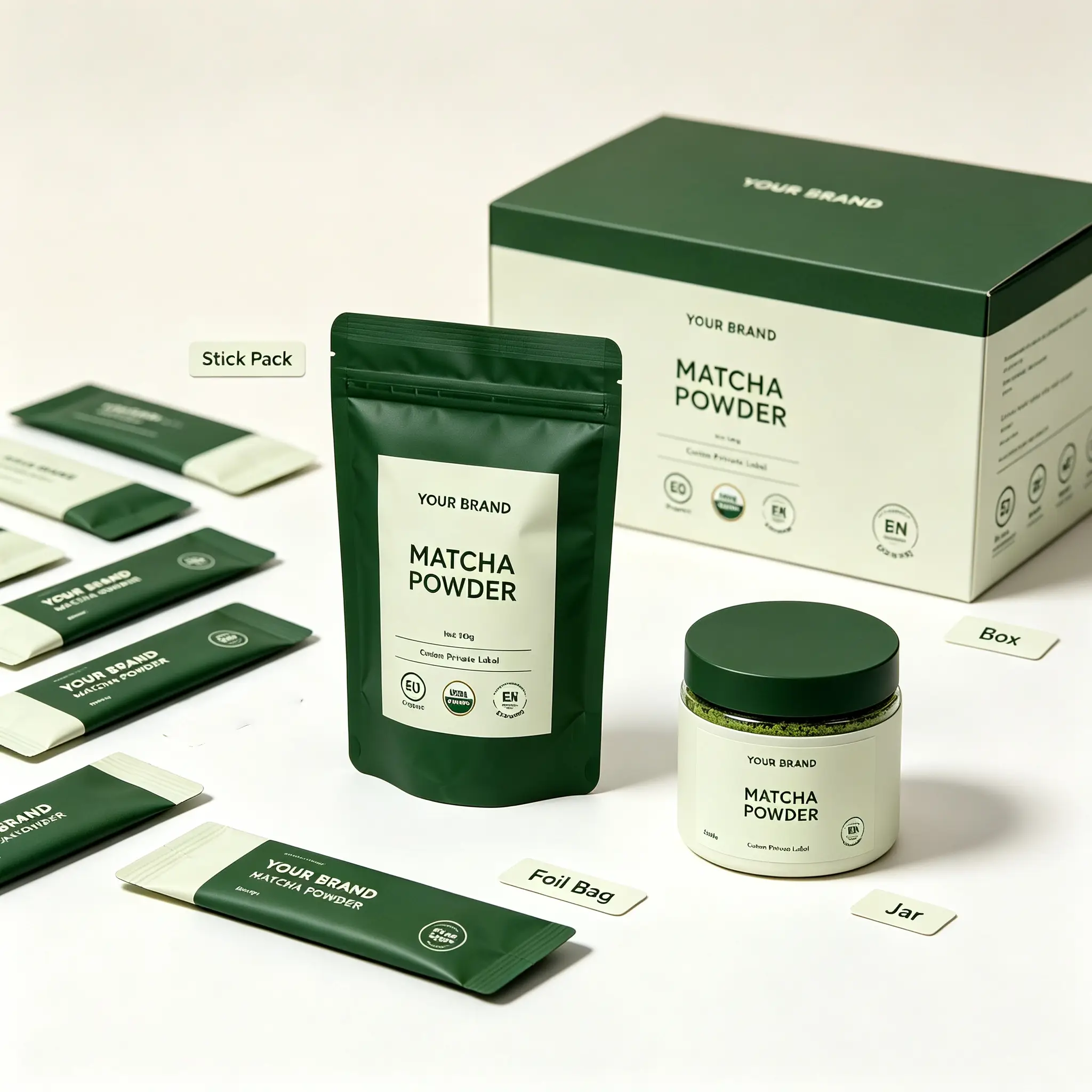 Matcha products packed for shipment